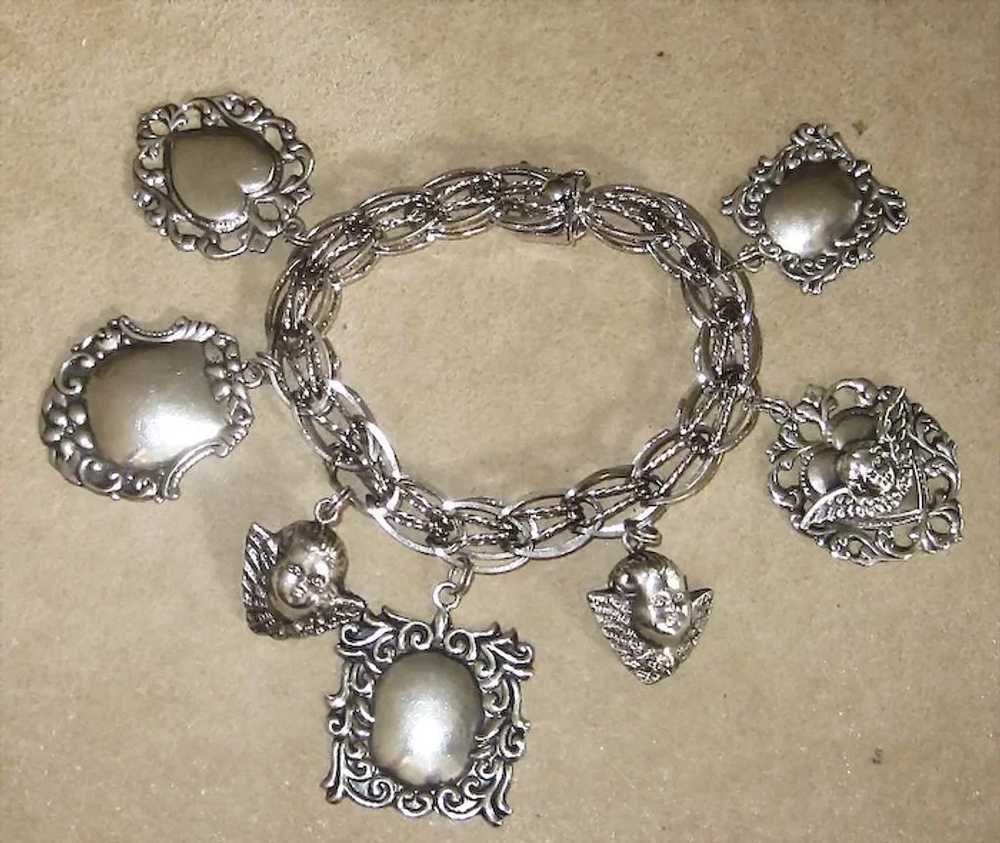 Sterling Love Tokens Vintage Charm Bracelet - image 2