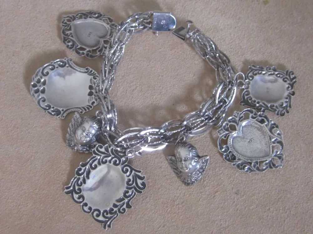 Sterling Love Tokens Vintage Charm Bracelet - image 3