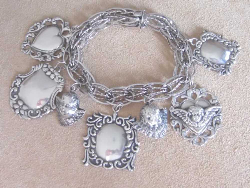 Sterling Love Tokens Vintage Charm Bracelet - image 5