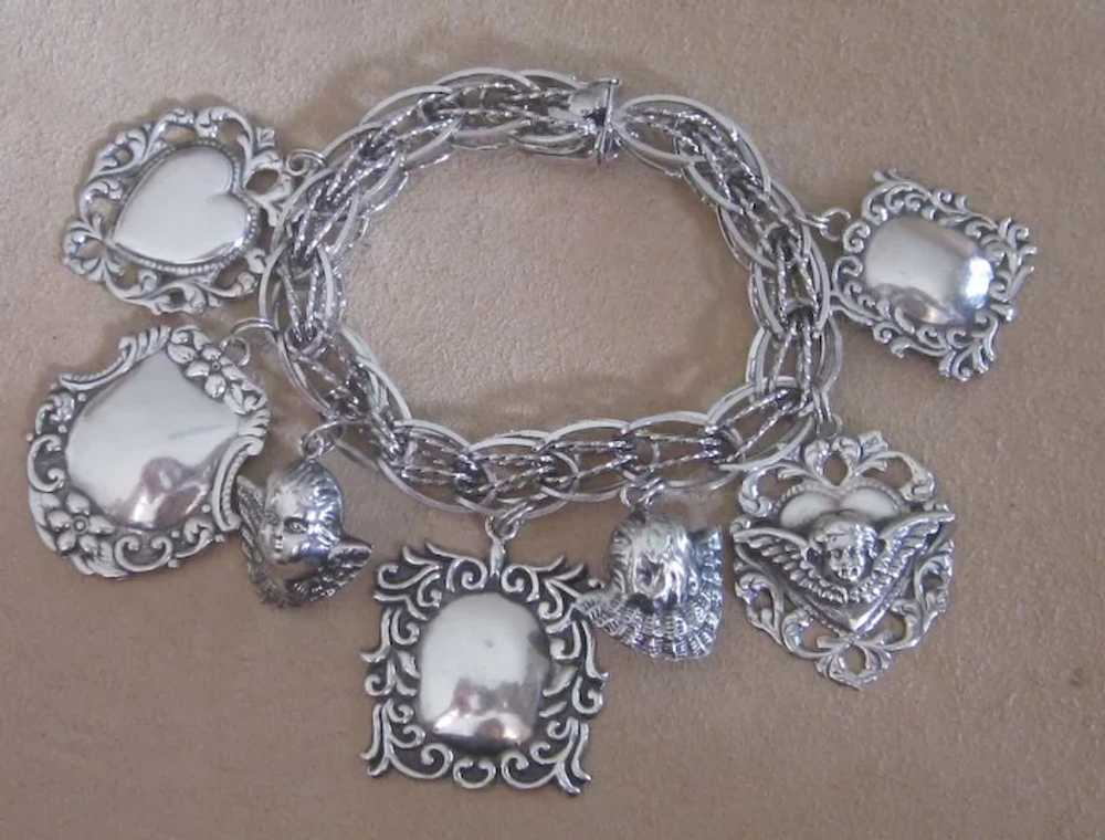Sterling Love Tokens Vintage Charm Bracelet - image 6