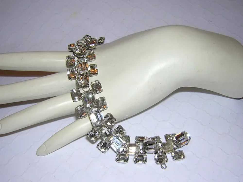 1940's Old HOLLYWOOD Glam Emerald / BAGUETTE  Sha… - image 2