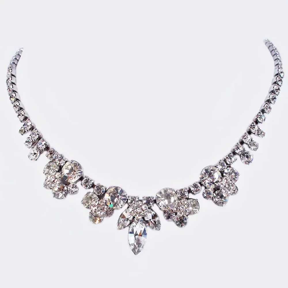 Weiss Dimensional Diamante 17 Inch Necklace c1950 - image 2