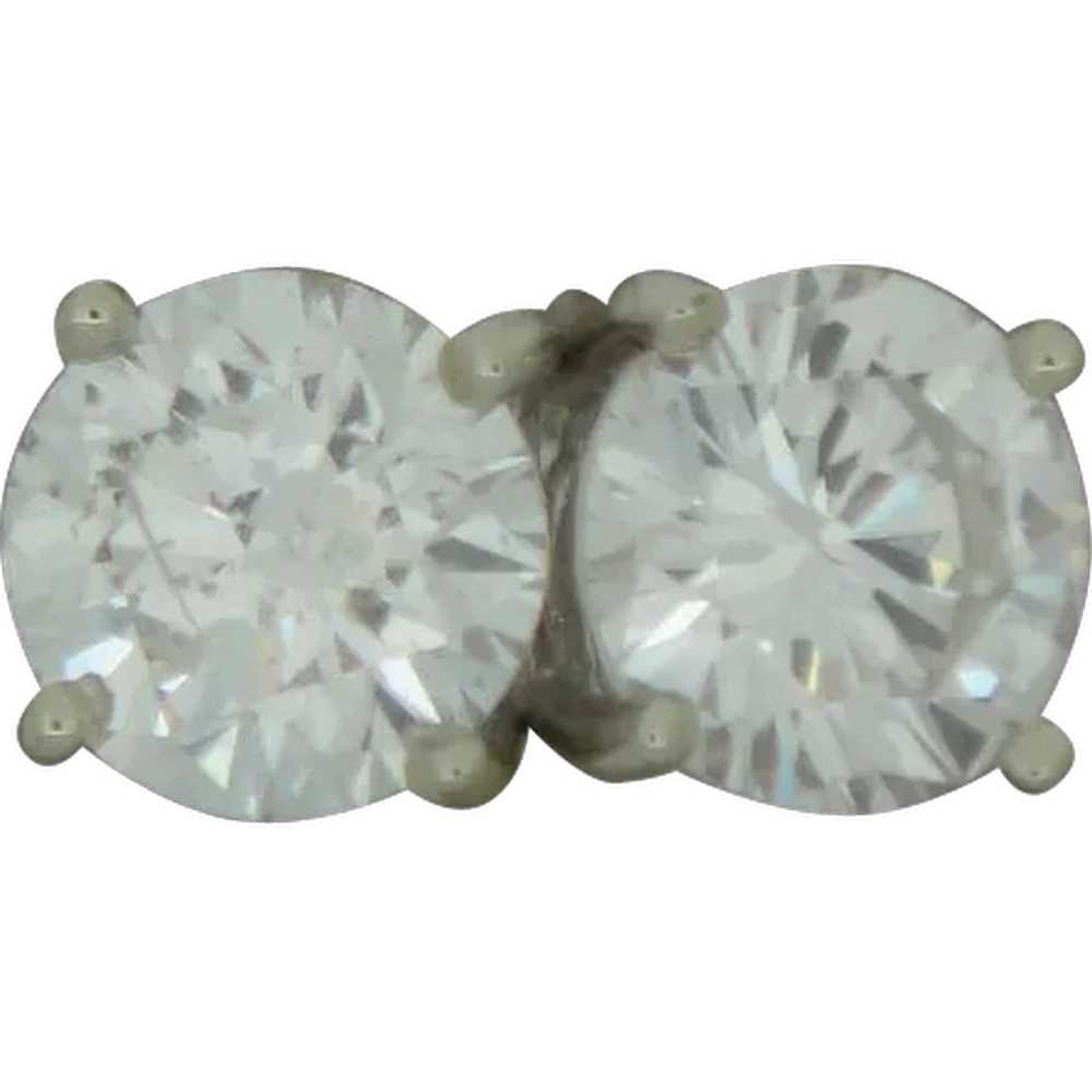 Diamond Earrings - Oval Diamond Stud Earrings H VS 0.94 tcw. In 14