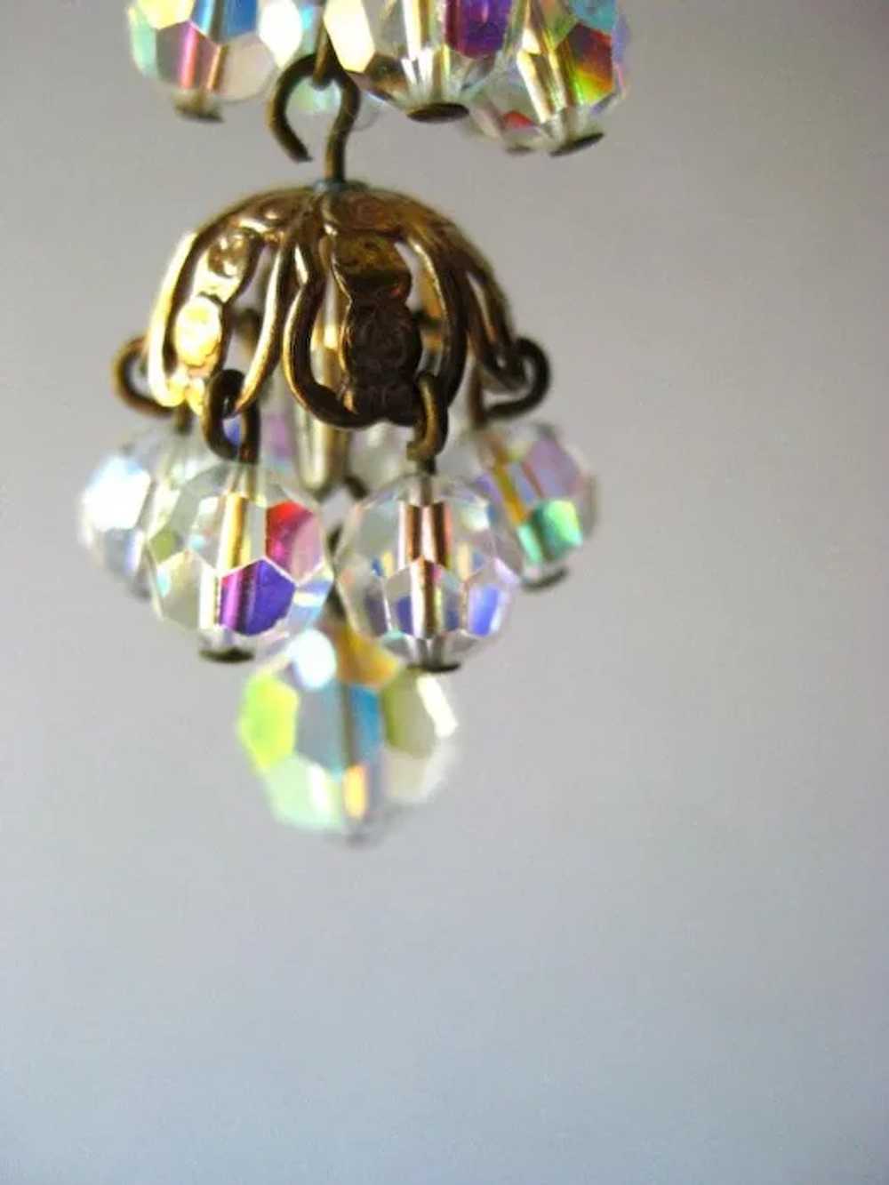 Layered Crystal Chandelier Earrings Extra Long / … - image 2