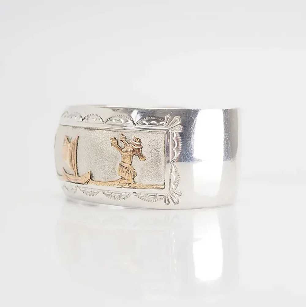 Vintage sterling silver gold filled bracelet earr… - image 3