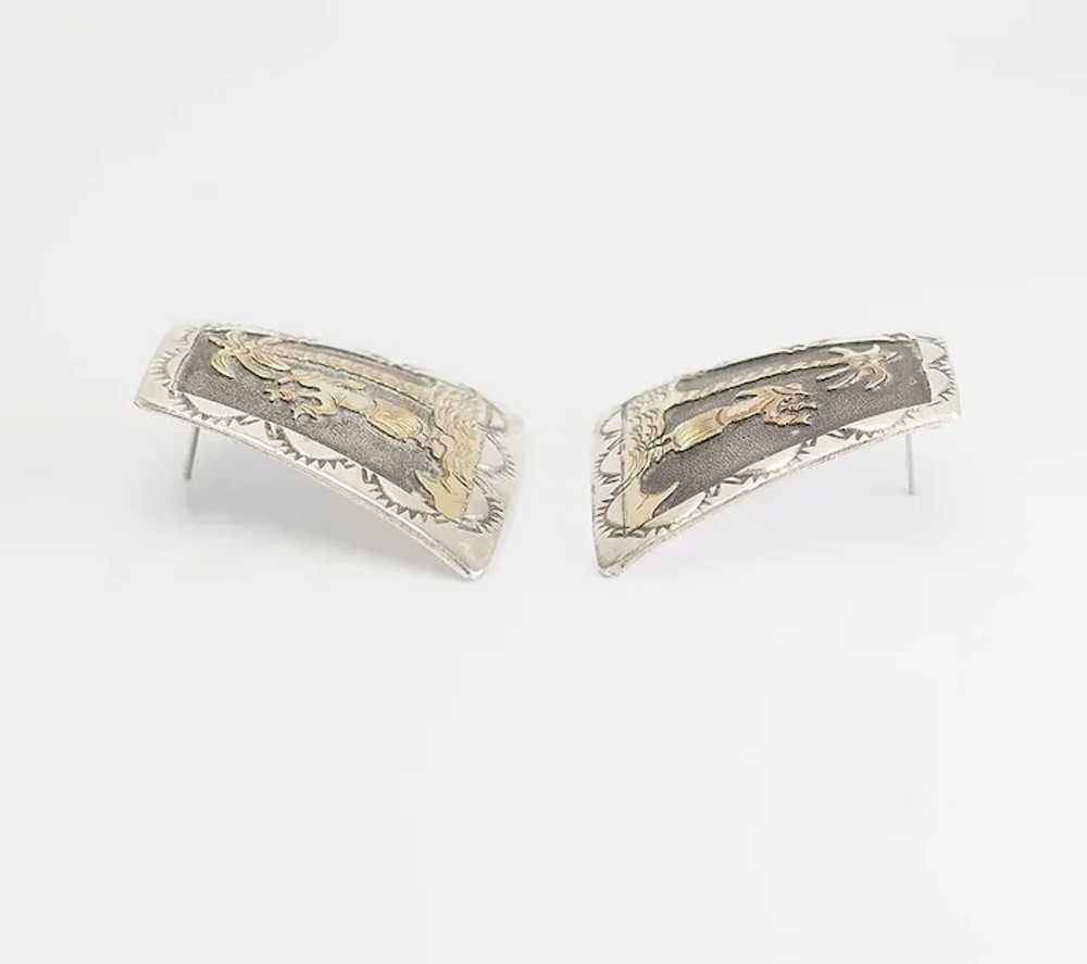 Vintage sterling silver gold filled bracelet earr… - image 6