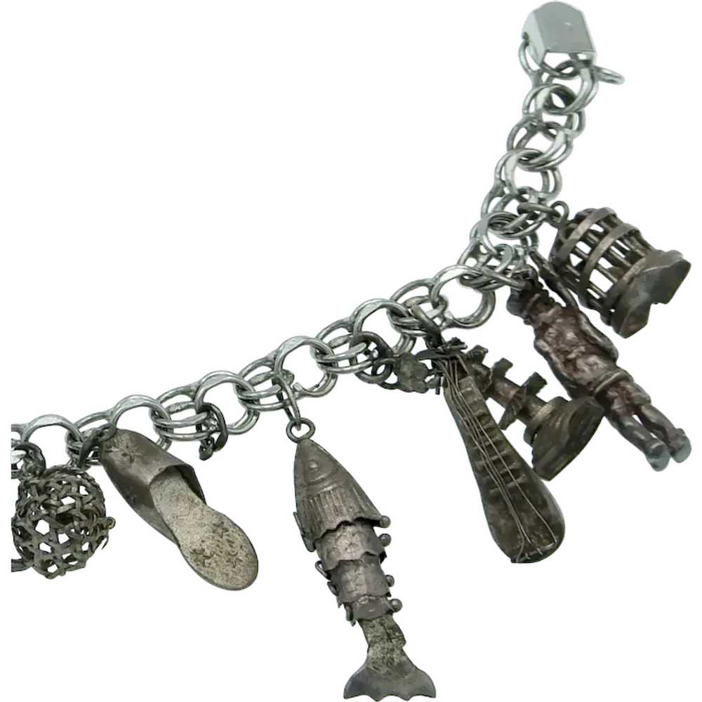 Vintage Sterling Silver Asian Theme Charm Bracelet - image 4