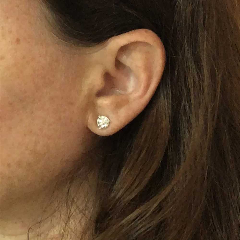 2 ct Diamond Stud Earrings in 14 kt Martini Setti… - image 4