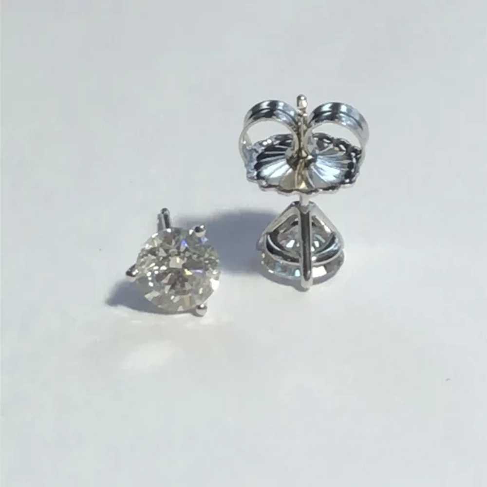 2 ct Diamond Stud Earrings in 14 kt Martini Setti… - image 6