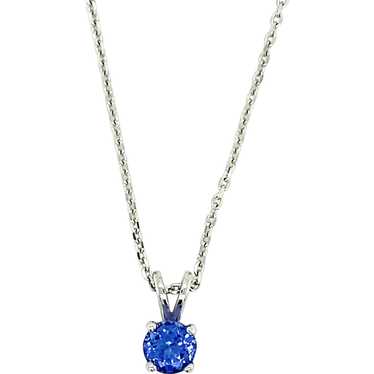 0.75 ct Tanzanite Solitaire Pendant 14kt White Gol