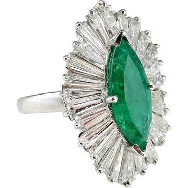 Emerald Engagement Ring Marquise Engagement Ring … - image 1