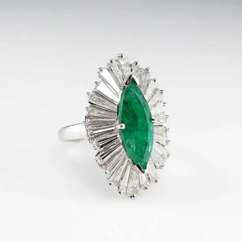 Emerald Engagement Ring Marquise Engagement Ring … - image 2