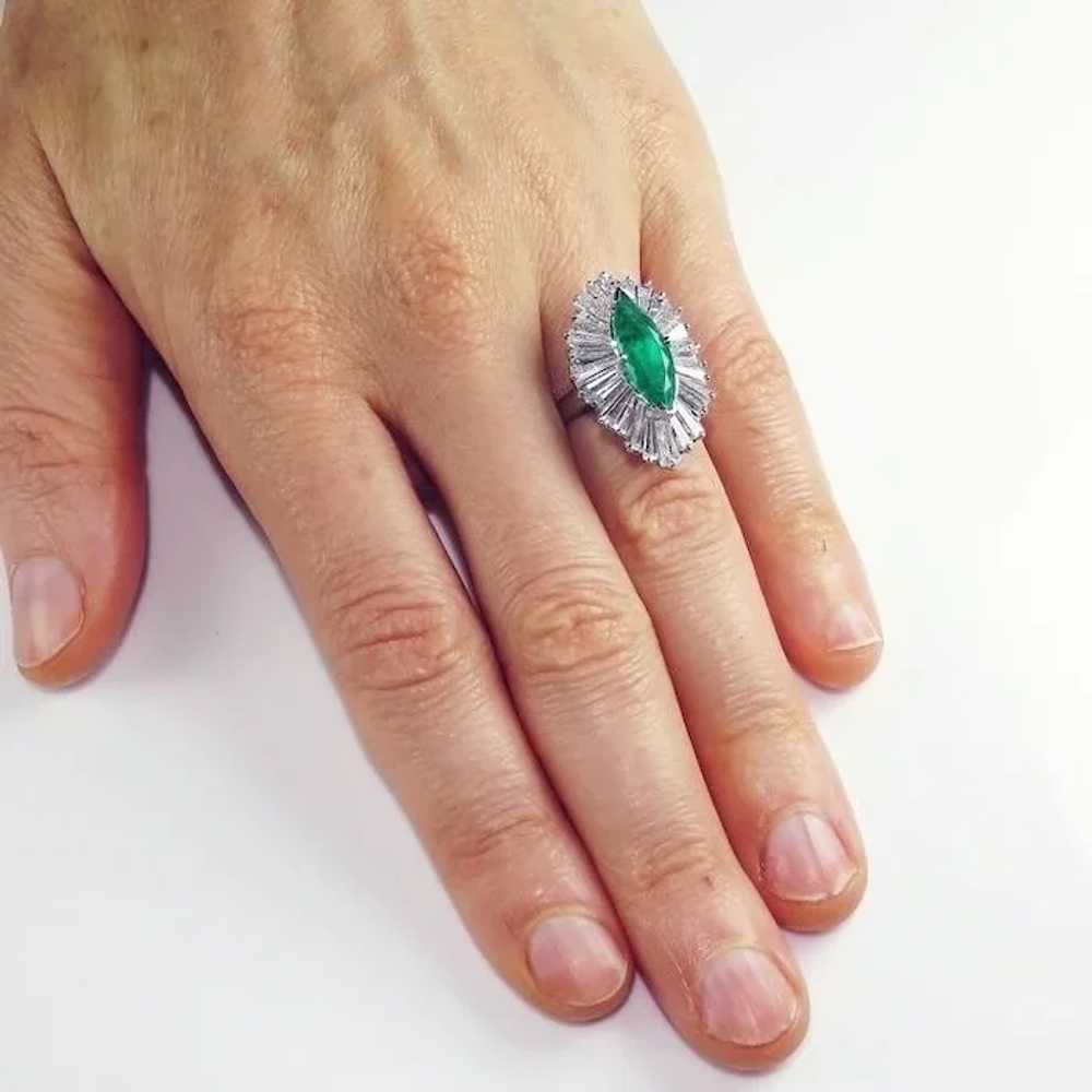 Emerald Engagement Ring Marquise Engagement Ring … - image 8