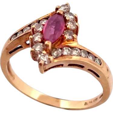 NO HEAT Sunset Pink Sapphire Ring 14K Gold Dainty 