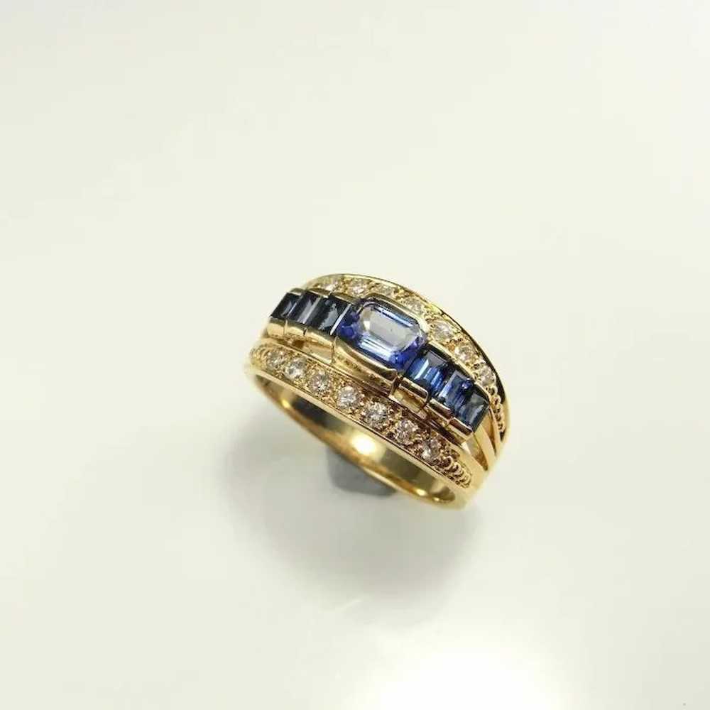 Emerald Cut Sapphire Engagement Ring Natural Blue… - image 8