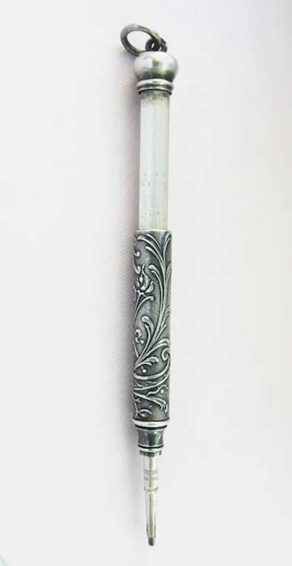 Fine Antique Heavy French Silver Propelling Penci… - image 3