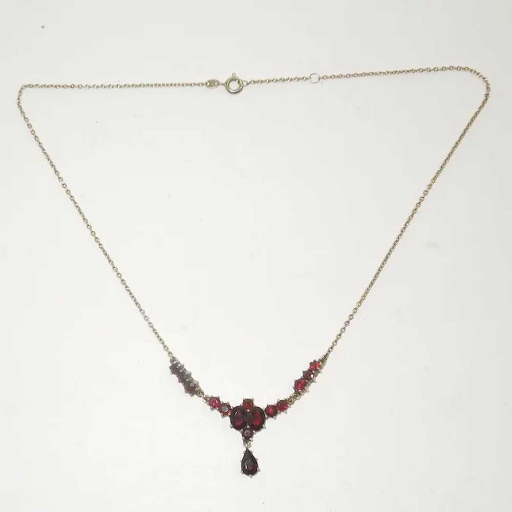 Vintage Sterling Silver and Garnet Necklace - image 2