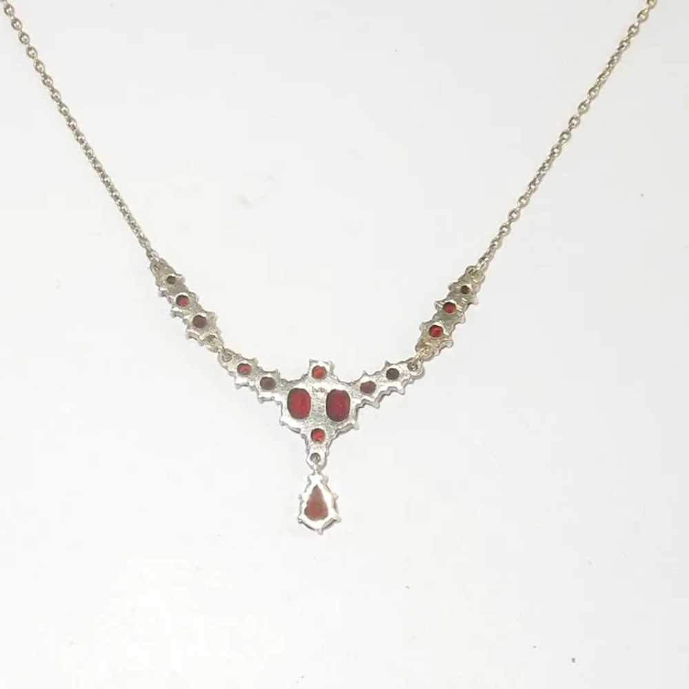 Vintage Sterling Silver and Garnet Necklace - image 5