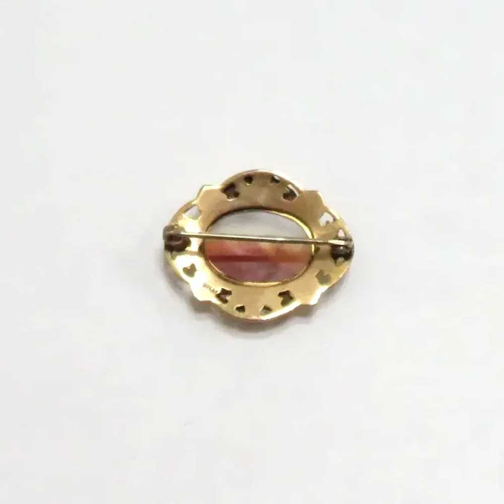 Early 20th Century Tri Colored Gold Filled Agate … - image 3