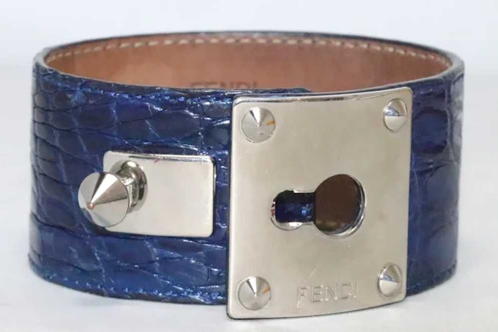 Vintage Fendi Crocodile Leather Cuff Bracelet - image 2