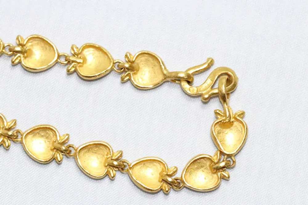 Vintage 24KT Yellow Gold Oriental Strawberry Brac… - image 5