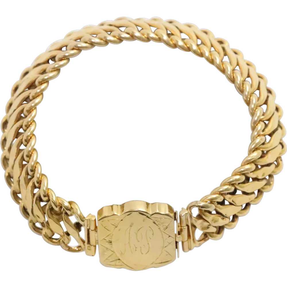 14K Yellow Gold Fancy Italian Link Bracelet - image 1