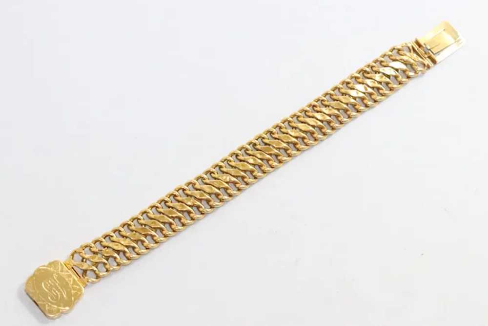 14K Yellow Gold Fancy Italian Link Bracelet - image 3
