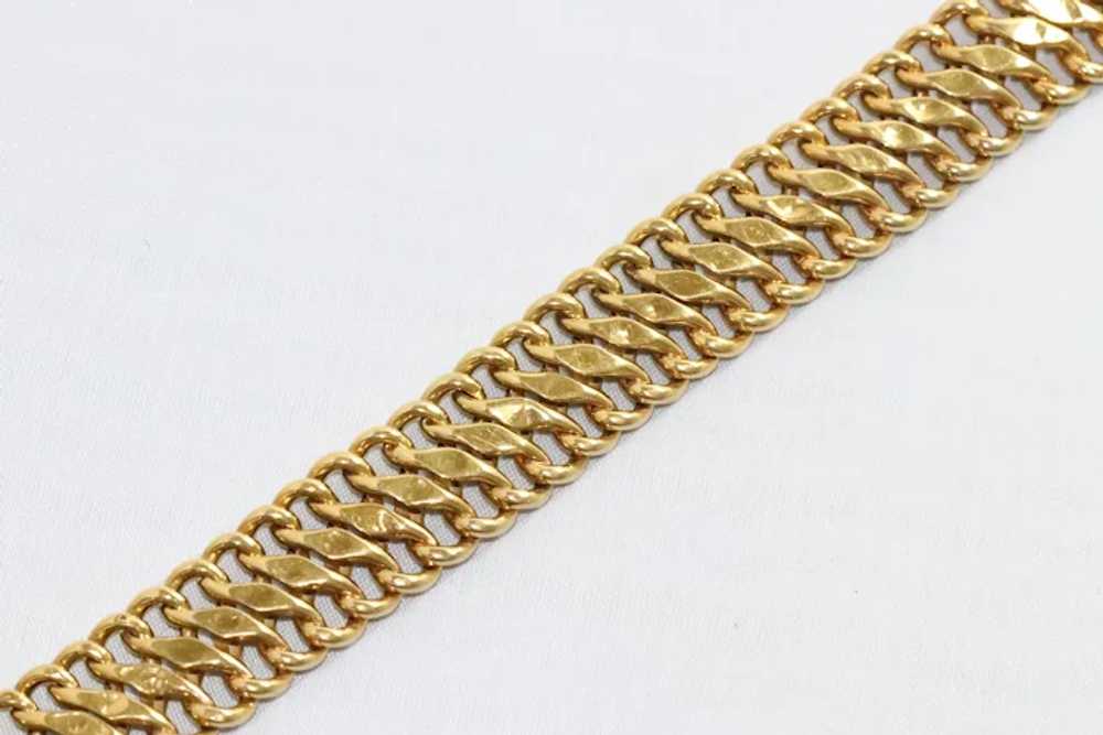 14K Yellow Gold Fancy Italian Link Bracelet - image 4