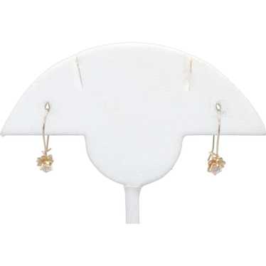 14KT Gold Cubic Zirconia Stone Earrings - image 1