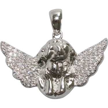 Sterling Silver Cubic Zirconia Angel Pendant - image 1