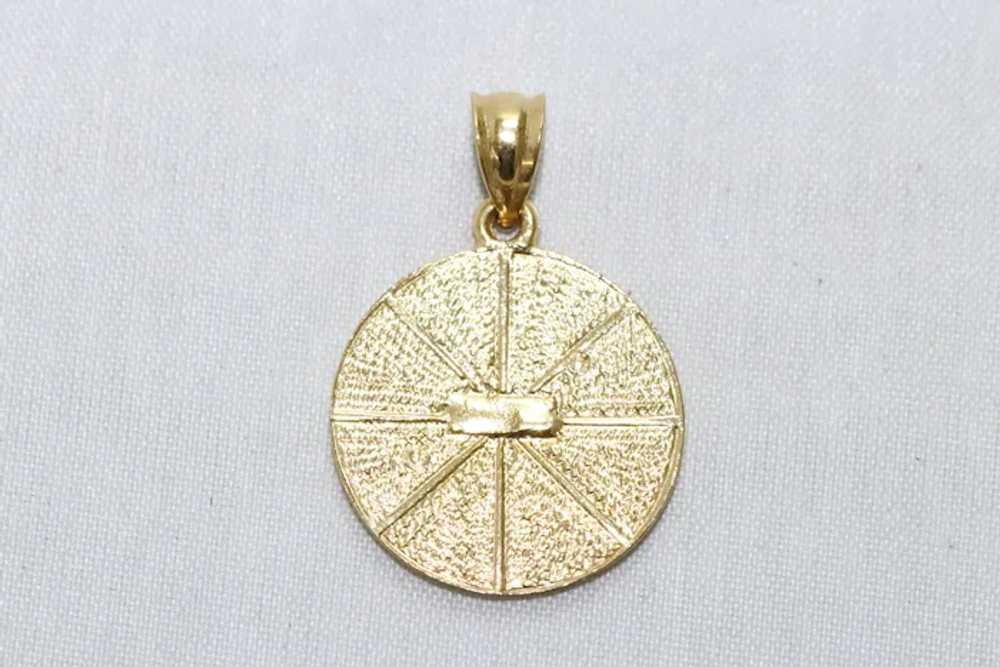 Sterling Silver Gold Overlay Chai Medallion Penda… - image 3