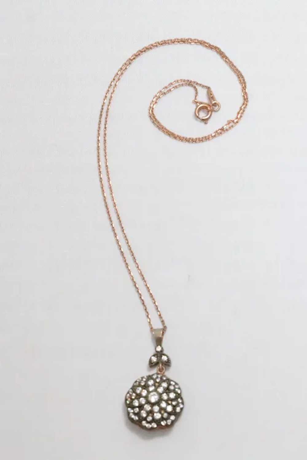 Vintage Sterling Silver Rose Gold Tone Necklace - image 3