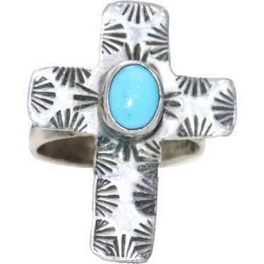 Bernyse Chavez Navajo Turquoise Sterling Silver R… - image 1