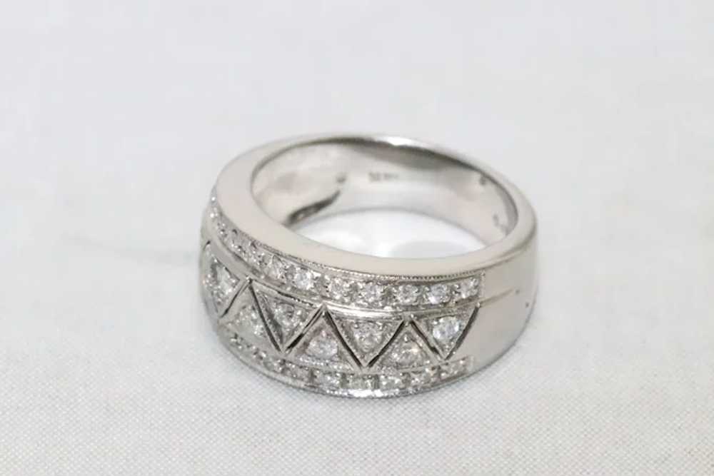 Vintage 14K White Gold .50 CT Diamond Wedding Ban… - image 2