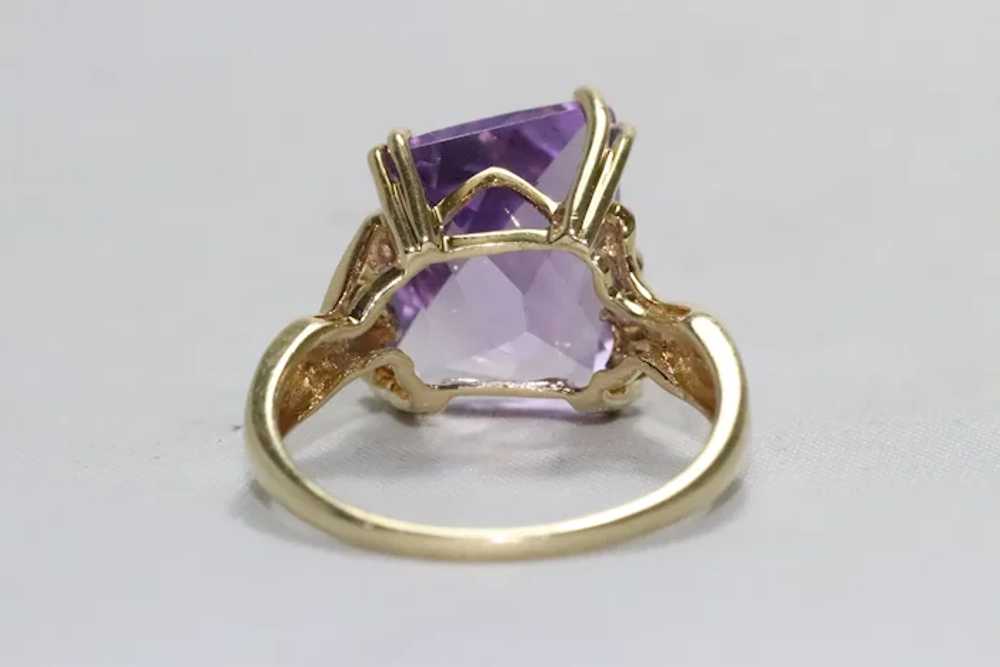 14KT Golden Ring With Purple Amethyst - image 5