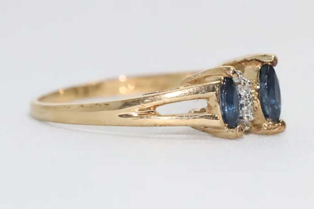 14KT Gold Marquise Sapphire Ring - image 3