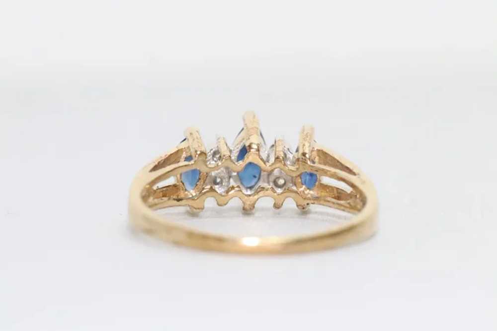 14KT Gold Marquise Sapphire Ring - image 4