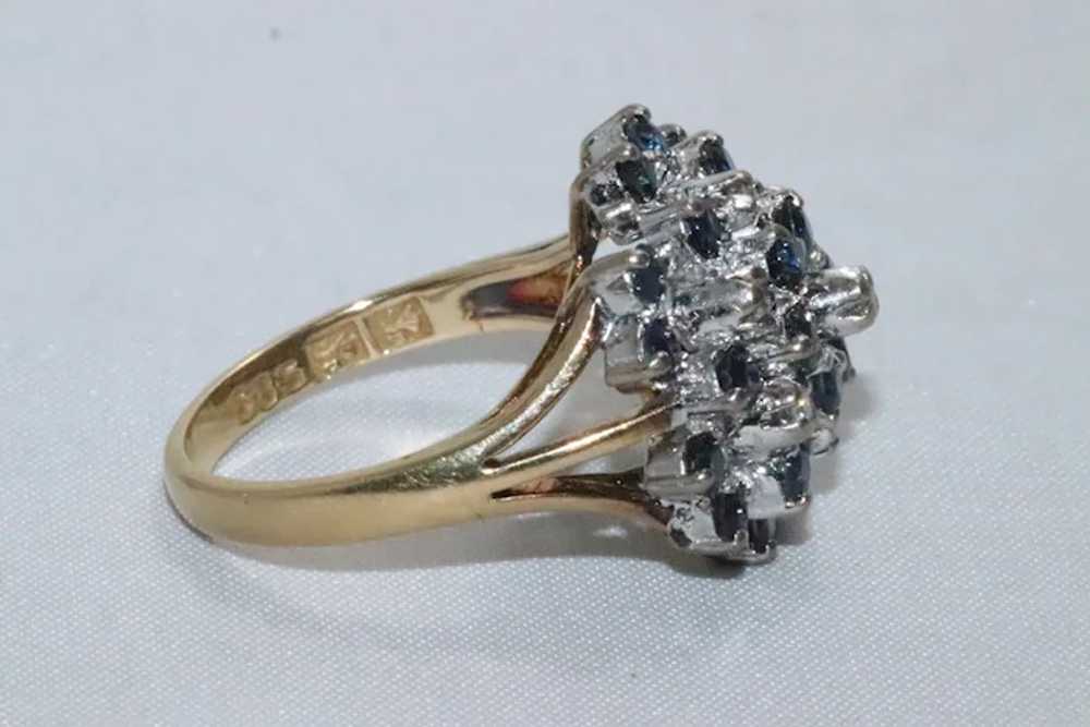 Vintage 14 KT Two Toned Gold Sapphire And Diamond… - image 4