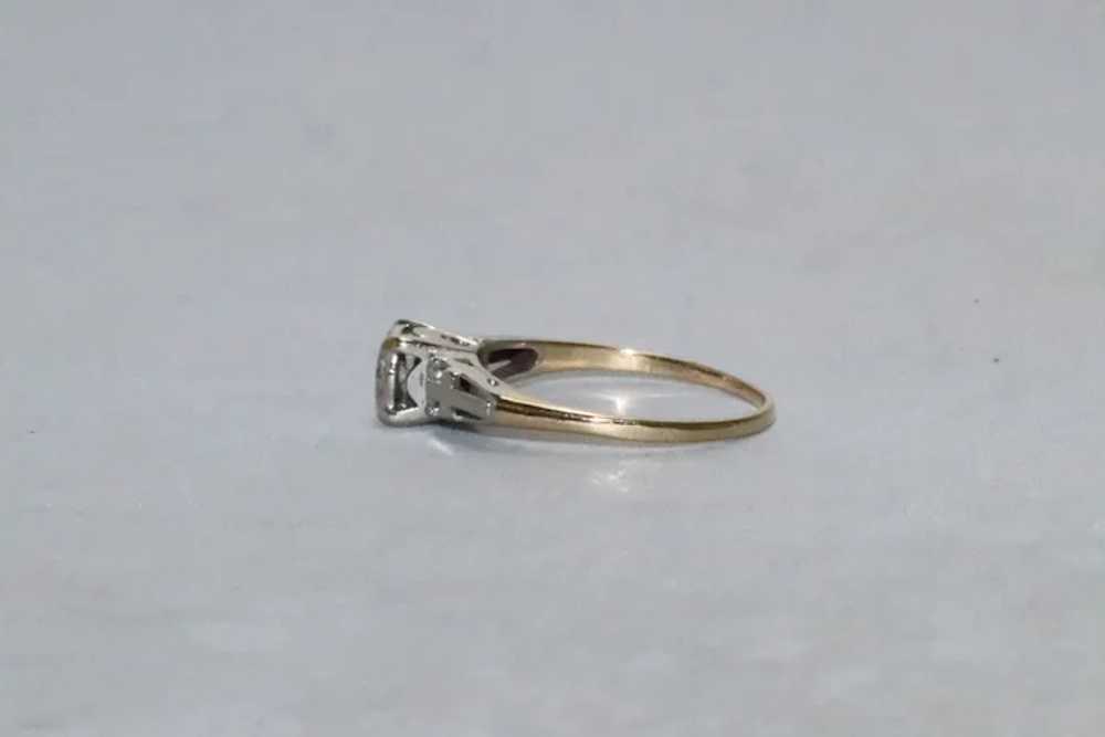 Vintage 14 KT Two Tone Gold .22 CT Diamond Ring - image 2