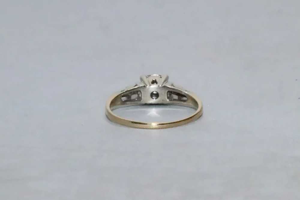 Vintage 14 KT Two Tone Gold .22 CT Diamond Ring - image 3