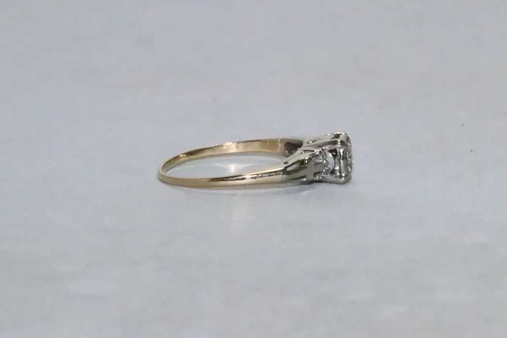 Vintage 14 KT Two Tone Gold .22 CT Diamond Ring - image 4