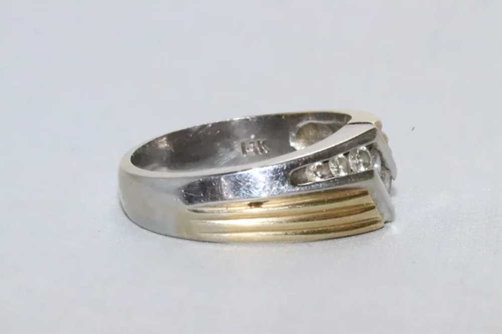 14 KT Two Tone Gold .25 CT Diamond Ring - image 4