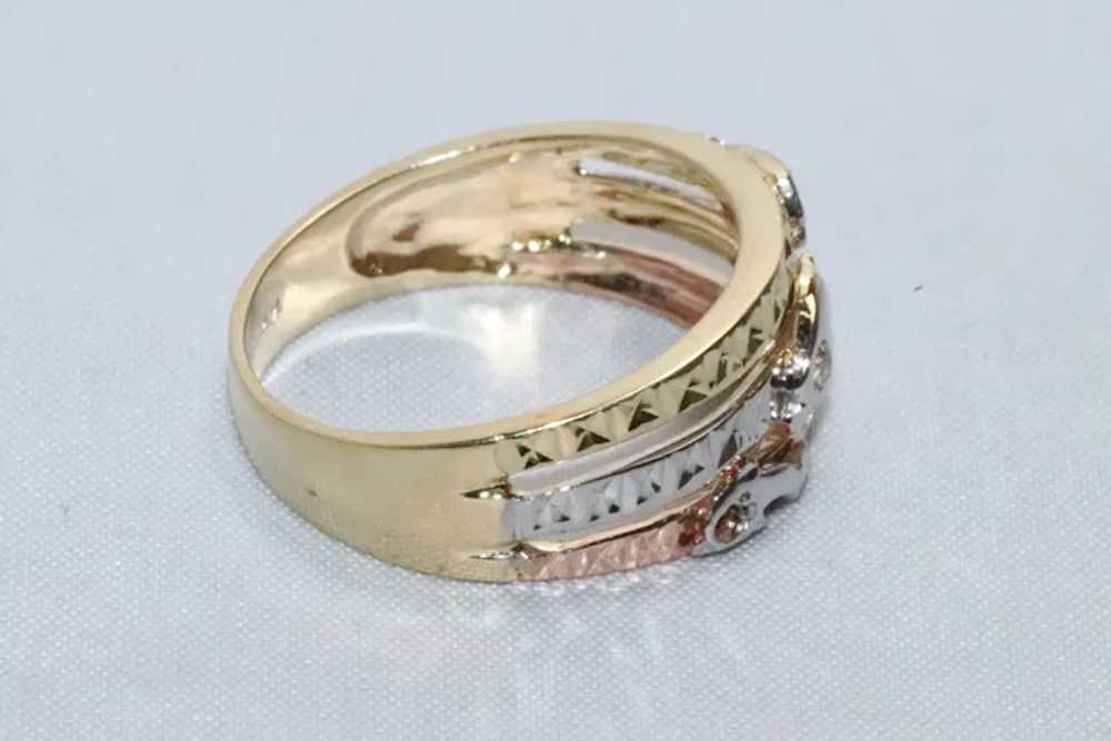 14KT Tri Tone Gold Dolphin Ring - image 2