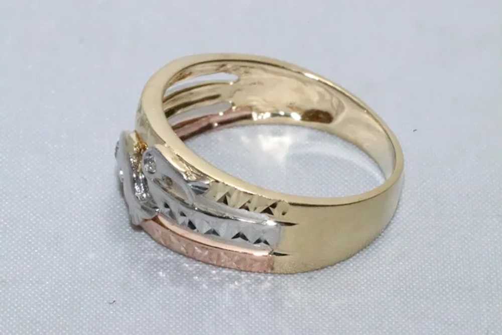 14KT Tri Tone Gold Dolphin Ring - image 4