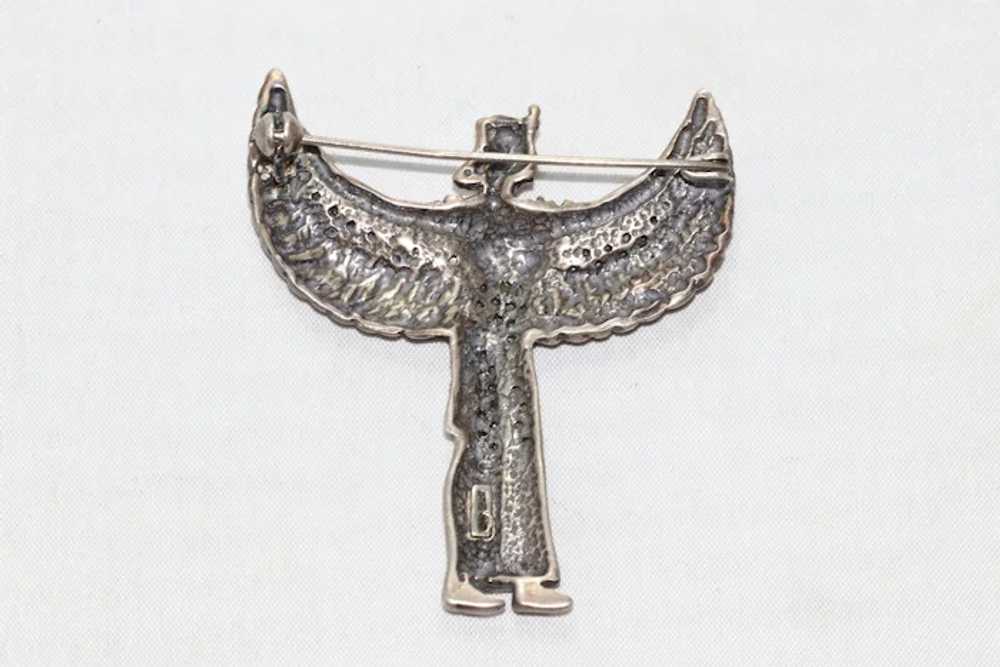 Vintage Sterling Silver Egyptian God Brooch - image 4