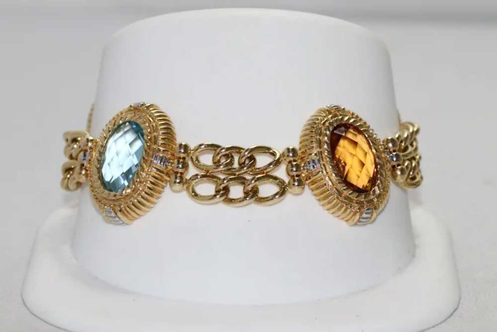 14KT Yellow Gold Multi Gemstone Bracelet - image 2