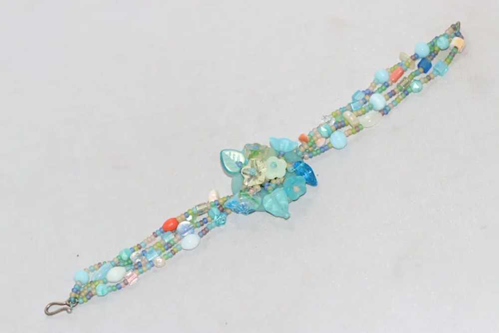 Multi-Gemstones Handmade Flower Bracelet - image 3