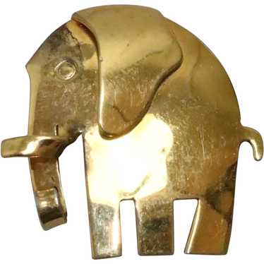 Vintage Sterling Silver Gold Overlay Elephant Bro… - image 1