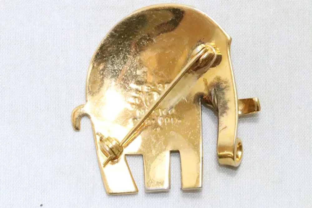 Vintage Sterling Silver Gold Overlay Elephant Bro… - image 2