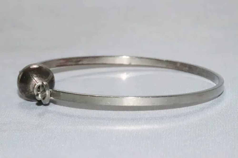 Sterling Silver Rotating Oxidized Ball Bangle Bra… - image 3